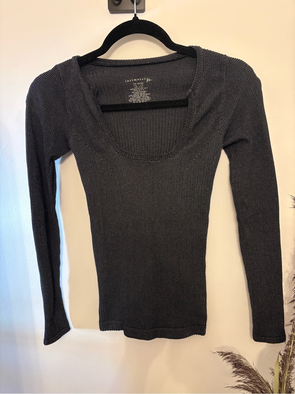 Free people clean slate long sleeve Scoop Neck Long Sleeve Knit Top - Gray new